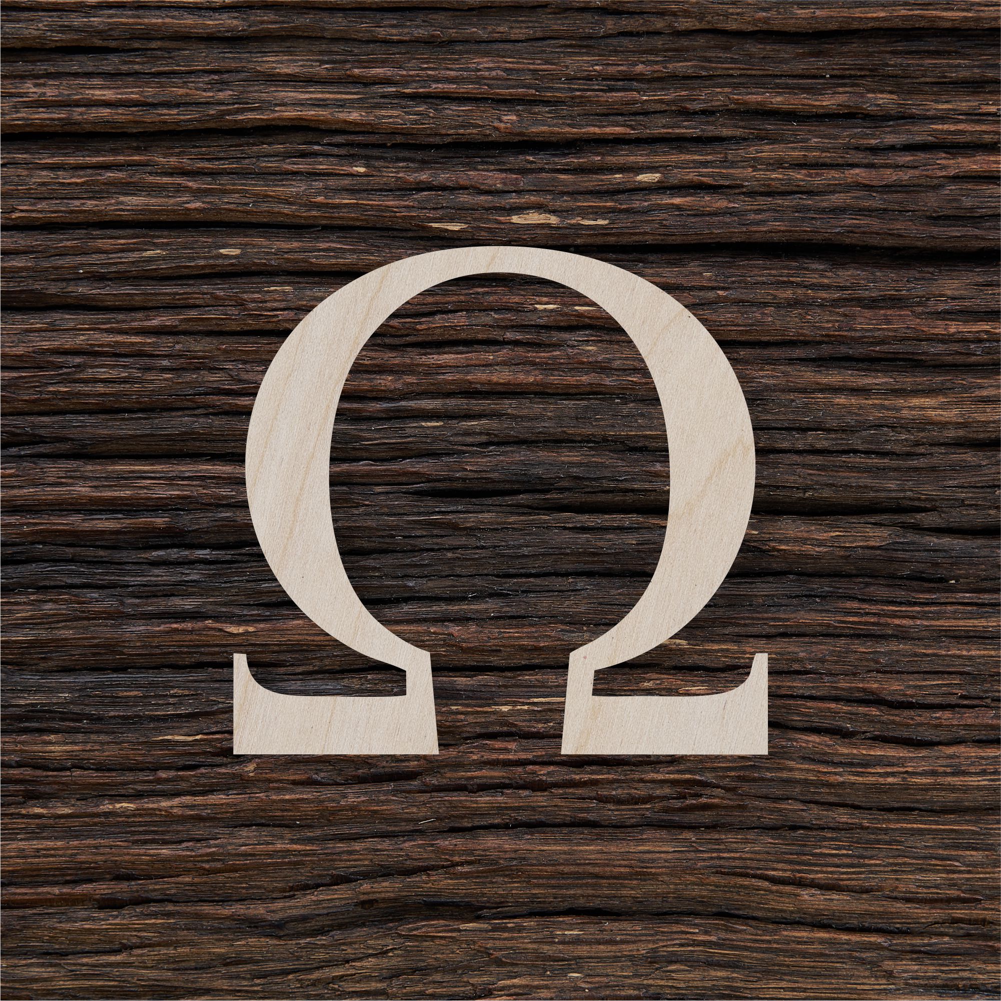 Omega ženklas - medinis gaminys, pjautas lazeriu - dekoravimui ir dažymui 
