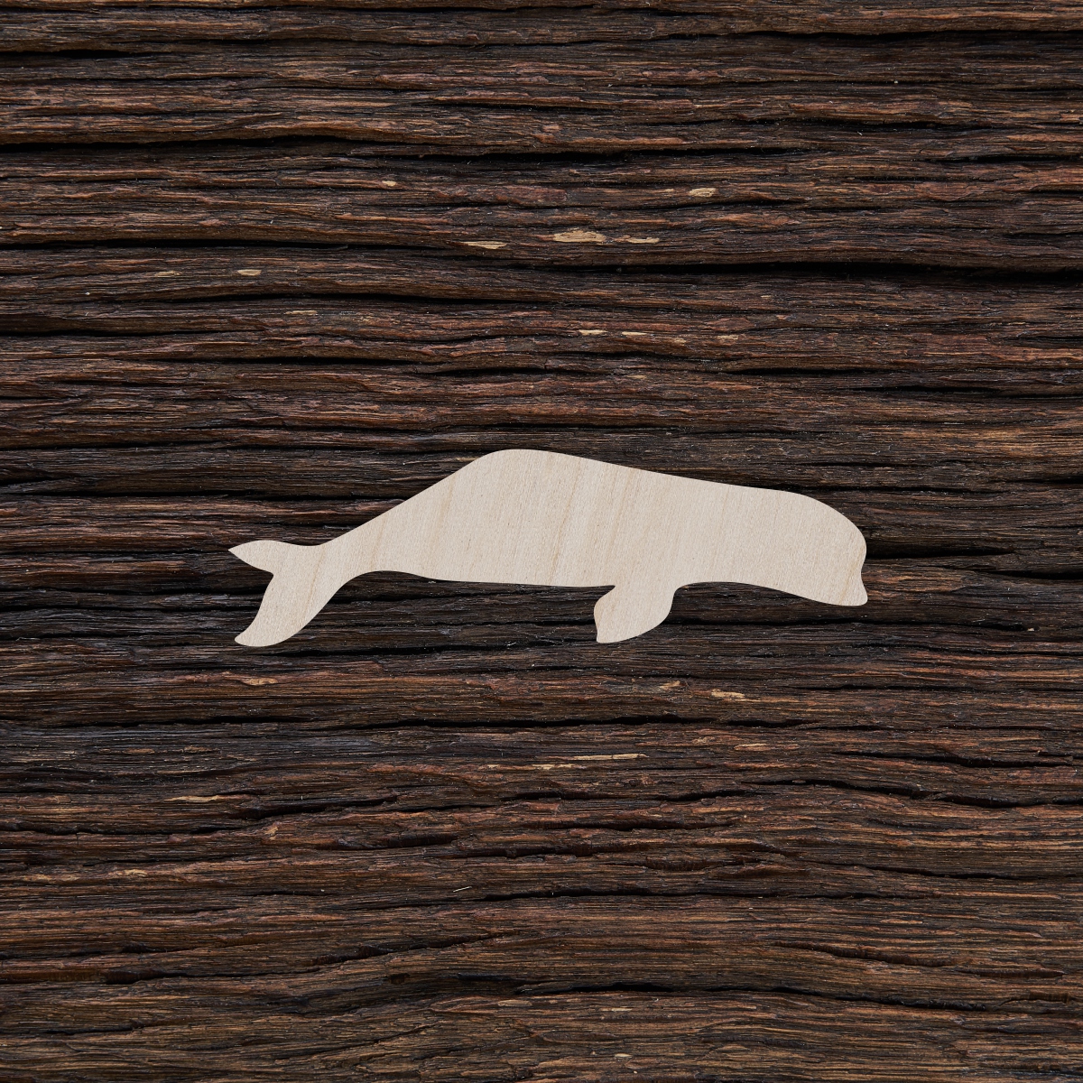 Beluga banginis - medinis gaminys, pjautas lazeriu - dekoravimui ir dažymui 