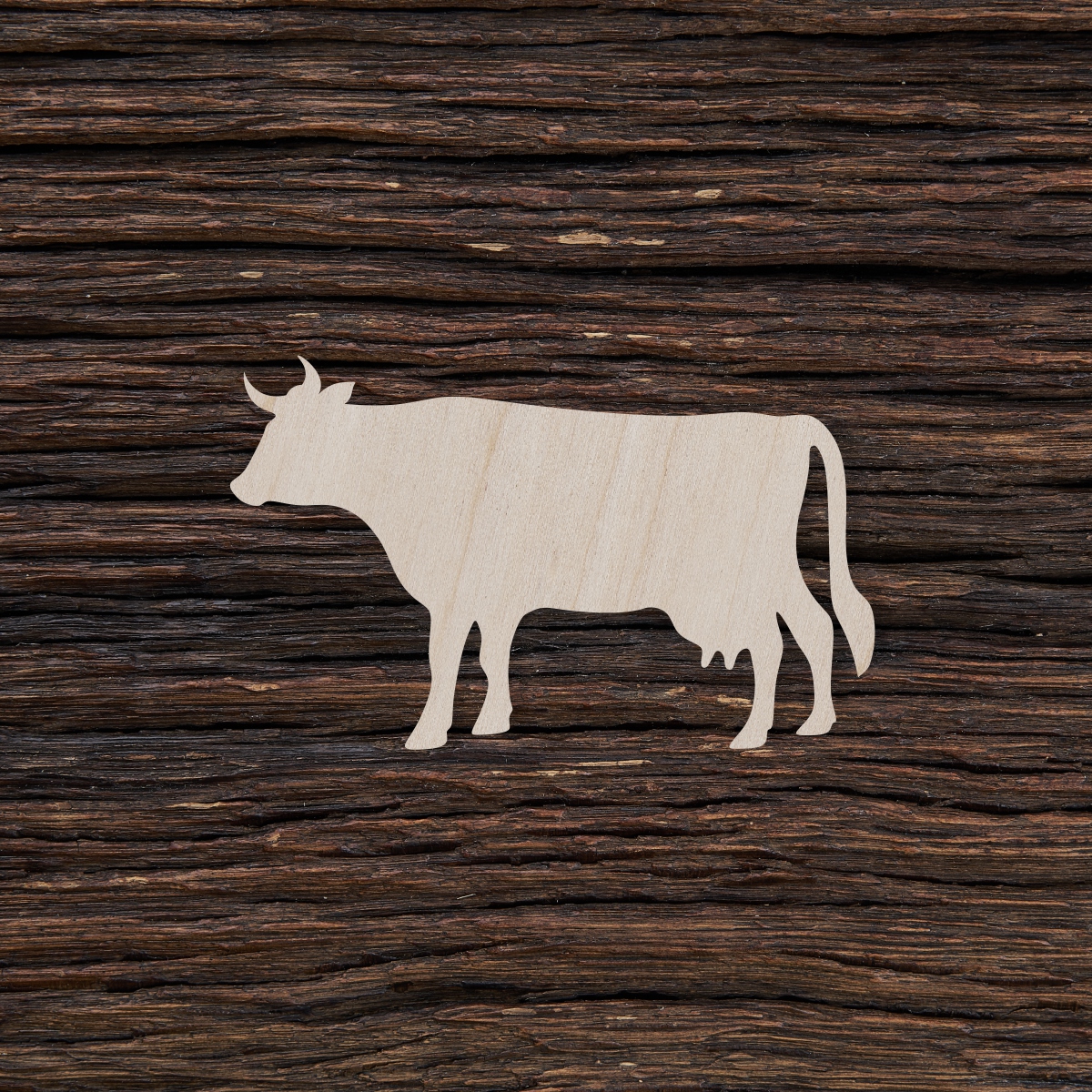 Karvė - medinis gaminys, pjautas lazeriu - dekoravimui ir dažymui 