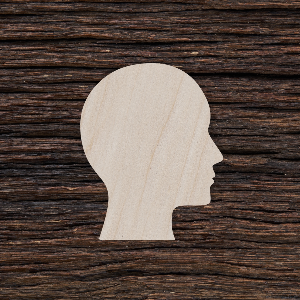 6žmogaus galva - medinis gaminys, pjautas lazeriu - dekoravimui ir dažymui