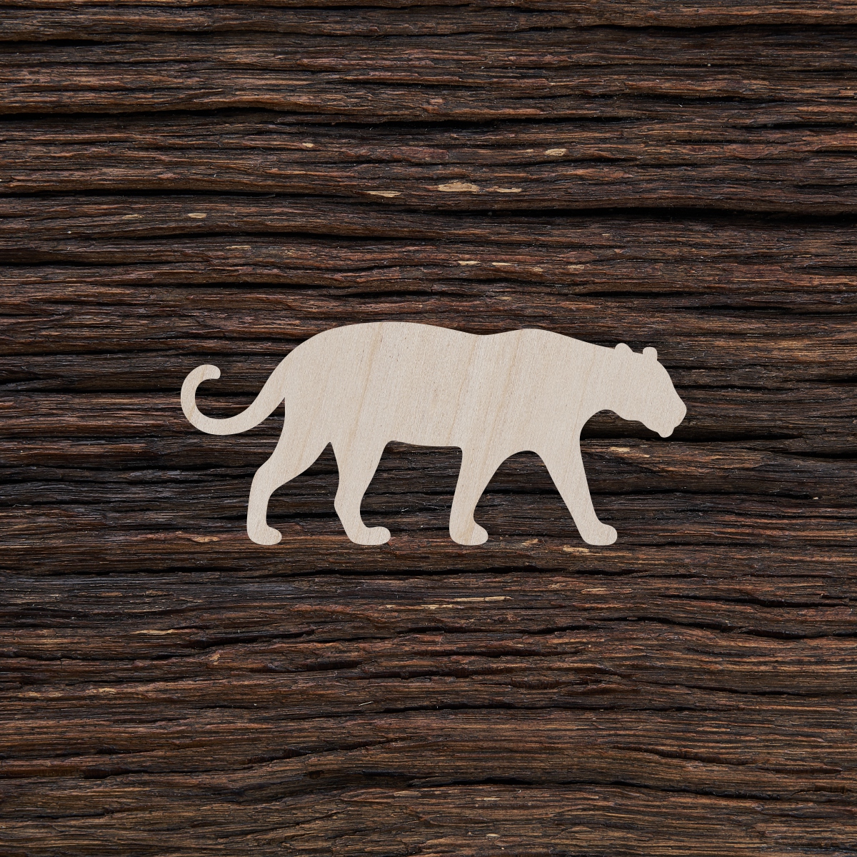 Jaguaras - medinis gaminys, pjautas lazeriu - dekoravimui ir dažymui 