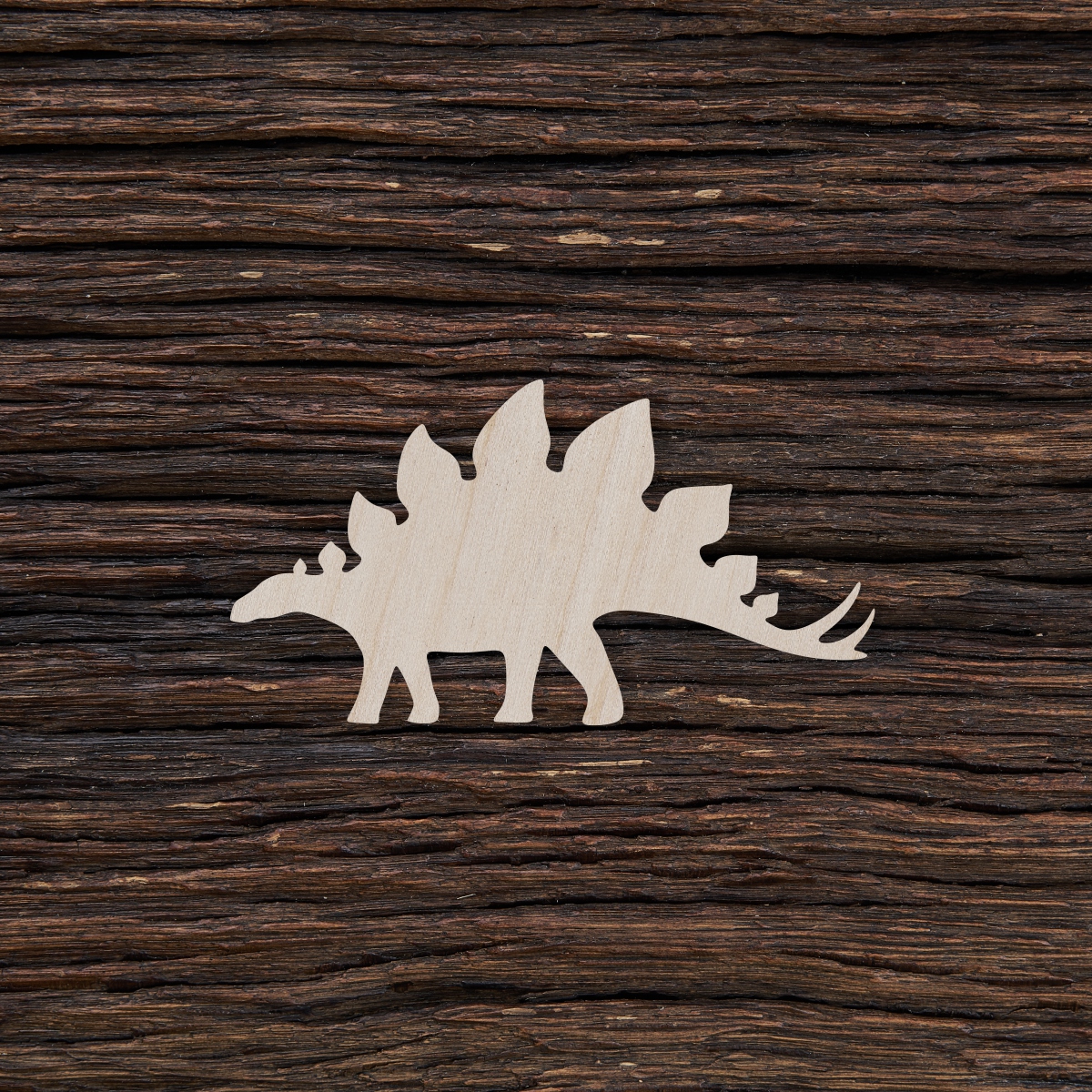 Stegozauras - medinis gaminys, pjautas lazeriu - dekoravimui ir dažymui 