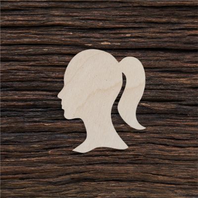 Moters profilis - medinis gaminys, pjautas lazeriu - dekoravimui ir dažymui