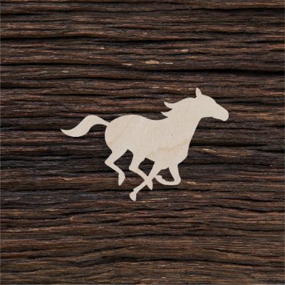 Bėgantis arklys - medinis gaminys, pjautas lazeriu - dekoravimui ir dažymui
