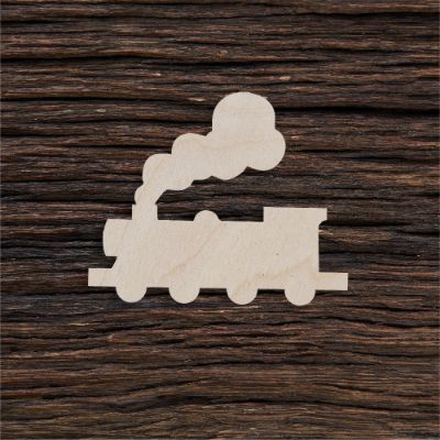Traukinys - medinis gaminys, pjautas lazeriu - dekoravimui ir dažymui