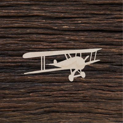 Senovinis lėktuvas biplanas - medinis gaminys, pjautas lazeriu - dekoravimui ir dažymui