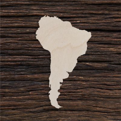 Pietų Amerika - medinis gaminys, pjautas lazeriu - dekoravimui ir dažymui