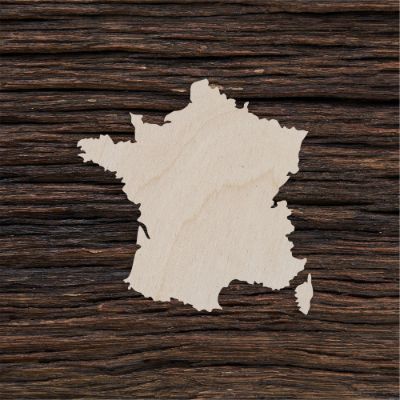 Prancūzija - medinis gaminys, pjautas lazeriu - dekoravimui ir dažymui
