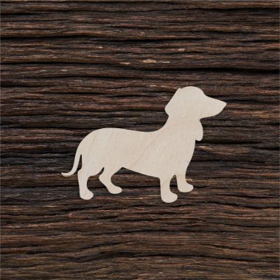 Šuo taksas - medinis gaminys, pjautas lazeriu - dekoravimui ir dažymui