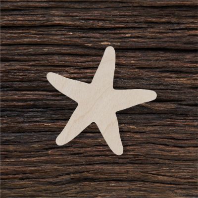 Jūros žvaigždė - medinis gaminys, pjautas lazeriu - dekoravimui ir dažymui