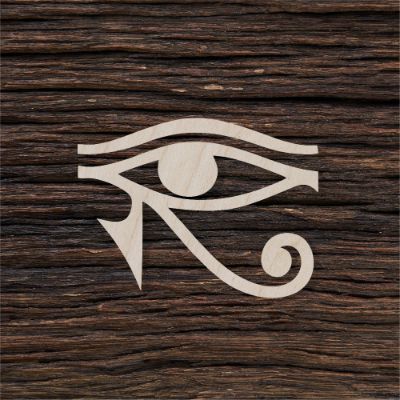 Egipto Ra akis - medinis gaminys, pjautas lazeriu - dekoravimui ir dažymui
