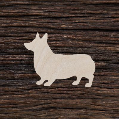 Šuo korgis - medinis gaminys, pjautas lazeriu - dekoravimui ir dažymui