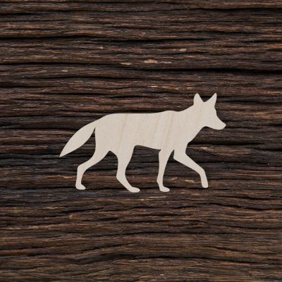 Kojotas - medinis gaminys, pjautas lazeriu - dekoravimui ir dažymui