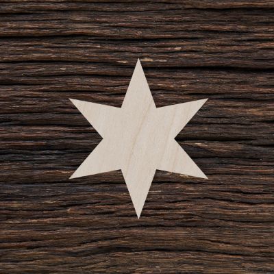 šešiakampė žvaigždė - medinis gaminys, pjautas lazeriu - dekoravimui ir dažymui