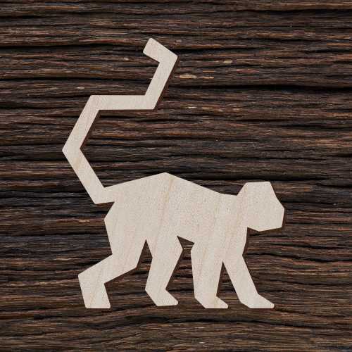 Geometrinė beždžionė - medinis gaminys, pjautas lazeriu - dekoravimui ir dažymui