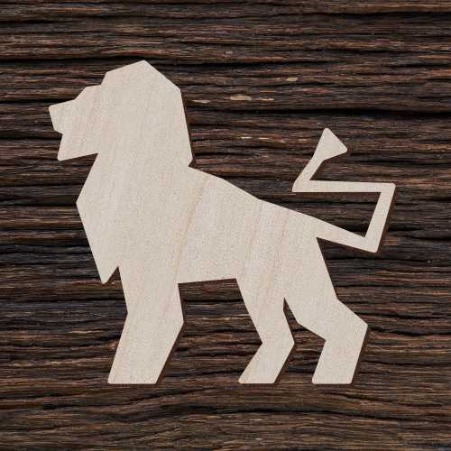 Geometrinis liūtas - medinis gaminys, pjautas lazeriu - dekoravimui ir dažymui