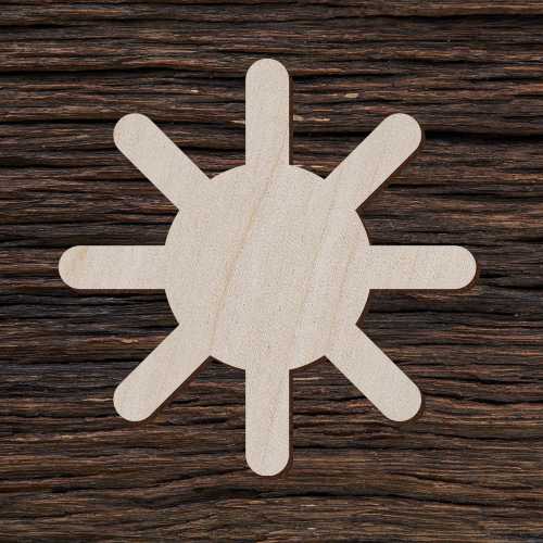 Oro prognozės simbolis saulėta - medinis gaminys, pjautas lazeriu - dekoravimui ir dažymui